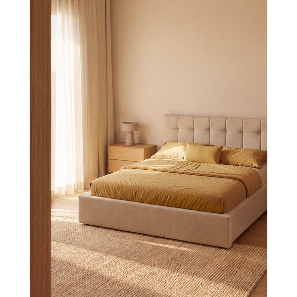 Stolna lampa sivo-bež s tekstilnim sjenilom (visina 35 cm) Algaida – Kave Home-image-2