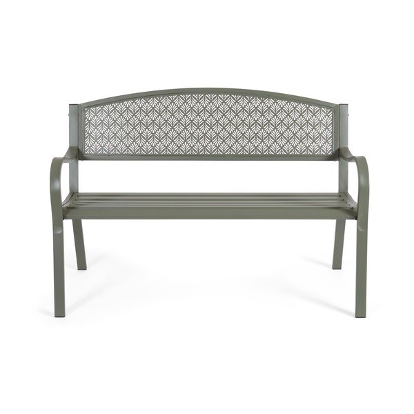 Kaki zelena metalna vrtna klupa Lizette – Bizzotto