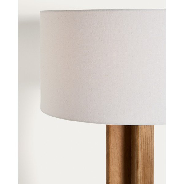 Bijela/smeđa stojeća svjetiljka s tekstilnim sjenilom (visina 150,5 cm) Niani – Kave Home-image-2