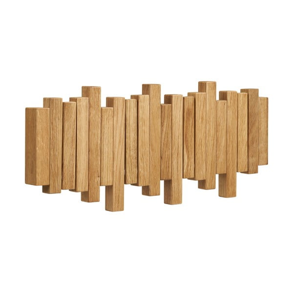 Zidna vješalica od punog hrasta u prirodnoj boji 3 cm Caltra – House Nordic-image-4