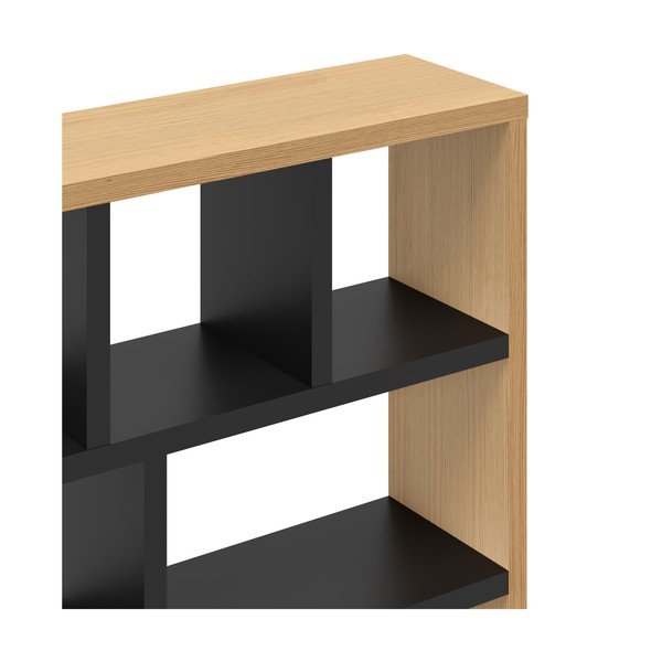 Crna/u prirodnoj boji biblioteka u dekoru hrasta 150x159 cm Berlin – TemaHome-image-4