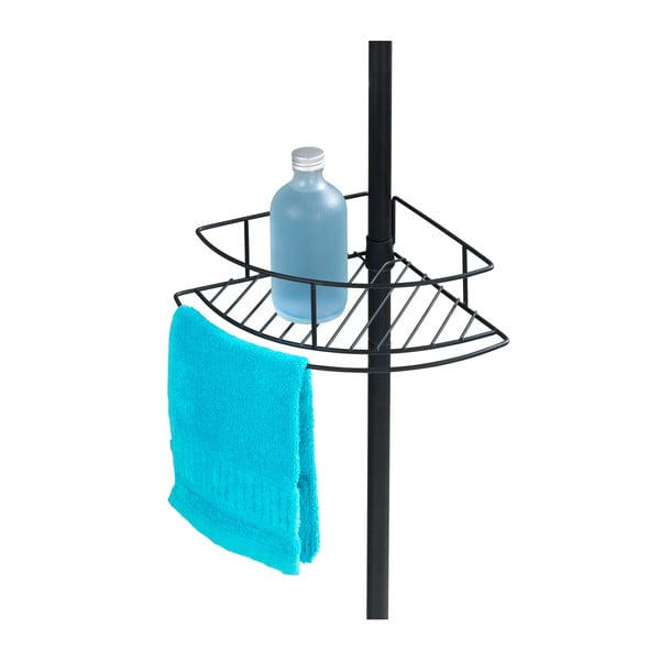 Crna teleskopska kutna polica za tuš Wenko Dolcedo, 23 x 31 cm-image-4