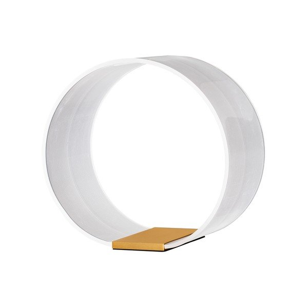 LED stolna lampa aluminijska s mogućnosti zatamnjivanja u zlatnoj boji sa sjenilom od akrilnog stakla (visina 28 cm) Valentin – Nova Luce