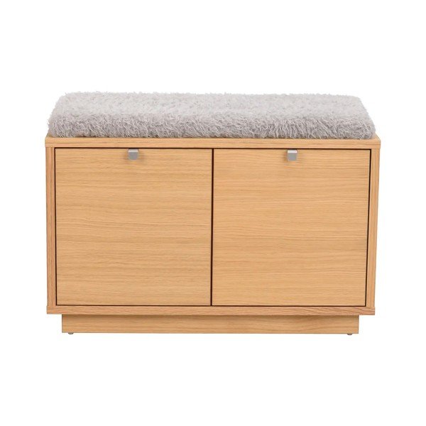 Sivi/u prirodnoj boji ormarić za cipele u dekoru hrasta s klupom Confetti – Rowico-image-2