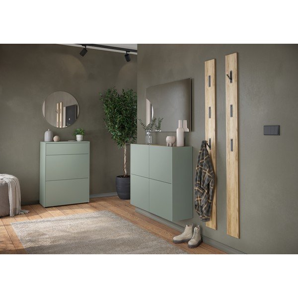 Prljavo zeleni ormarić u mat dekoru 70x99x34 cm Binetto – Germania-image-4