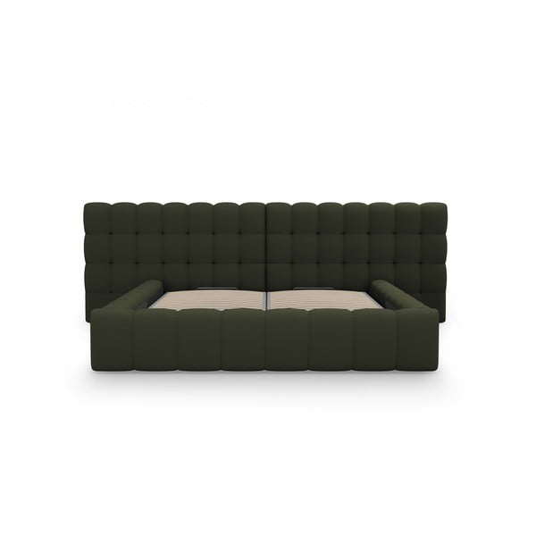 Zeleni tapecirani bračni krevet s prostorom za pohranu s podnicom 180x200 cm Mamaia – Micadoni Home-image-4