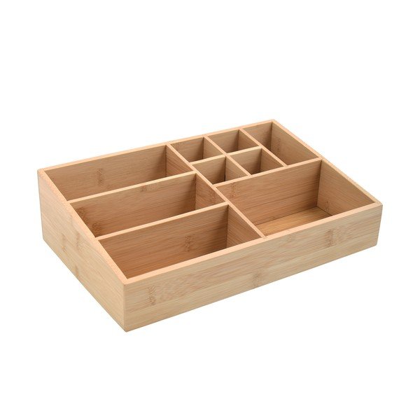 Kupaonski organizator od bambusa za kozmetiku u prirodnoj boji Isalys – MSV