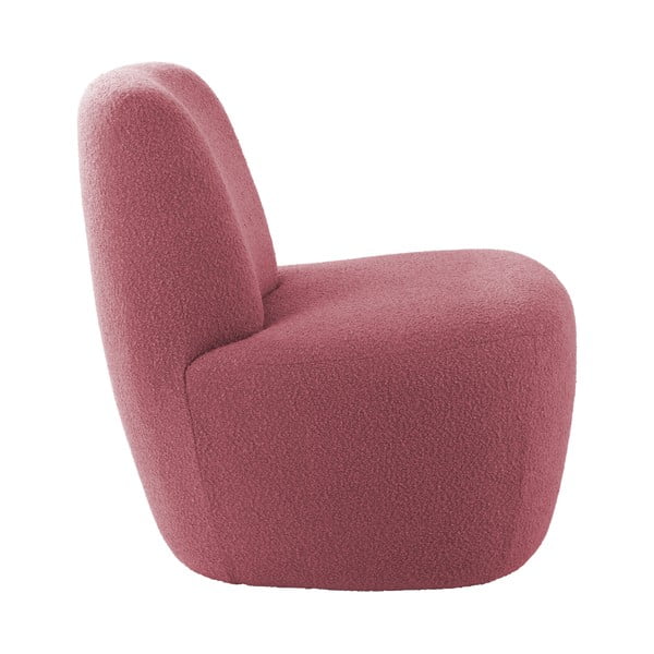 Ružičasta fotelja od bouclé tkanine Ada – Leitmotiv-image-3