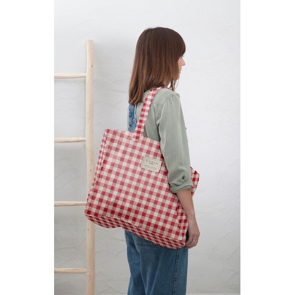 Platnena torba za kruh Really Nice Things Linen Bag Red Vichy-image-1