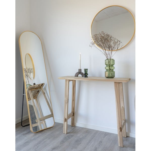 Pomoćni stol od masivne tikovine u prirodnoj boji 30x90 cm Girona – House Nordic-image-1