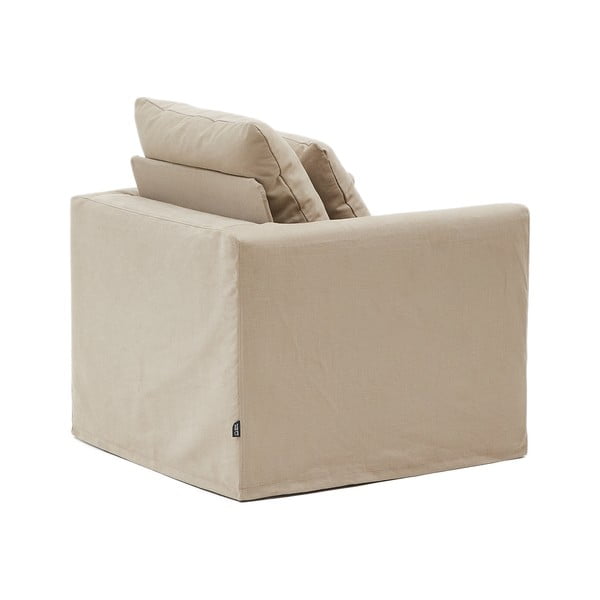 Bež lanena fotelja Nora – Kave Home-image-4