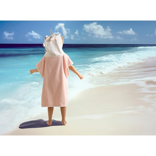 Ružičasti pamučan dječji pončo Lola – Good Morning-image-1