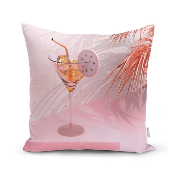 Navlaka za jastuk Minimalističke navlake za jastuke Drink With Pink BG, 45 x 45 cm