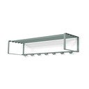Prljavo zelena metalna zidna vješalica s policom 100 cm Rex – Spinder Design