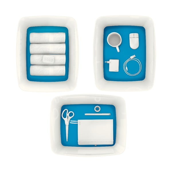 Bijela/plava plastična kutija za pohranu s poklopcem 32x38.5x20 cm MyBox – Leitz-image-2