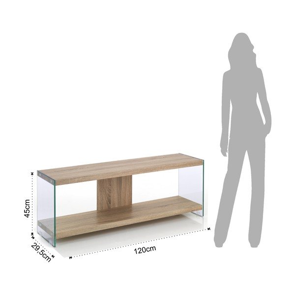 Staklena TV komoda u prirodnoj boji 120x45x29,5 cm Nancy – Tomasucci-image-4