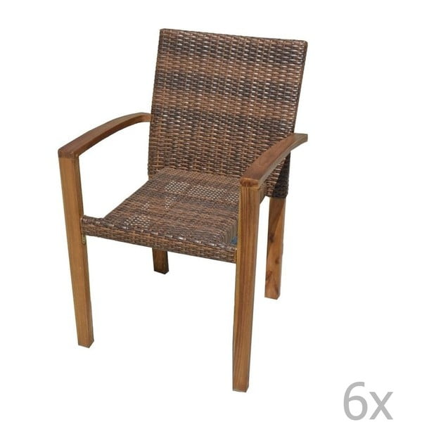 Set od 6 vrtnih stolica koje se mogu složiti s konstrukcijom od bagremovog drveta ADDU Topeka