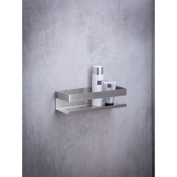 Samodržeća kupaonska polica od nehrđajućeg čelika u mat srebrnoj boji Genova - Wenko-image-3