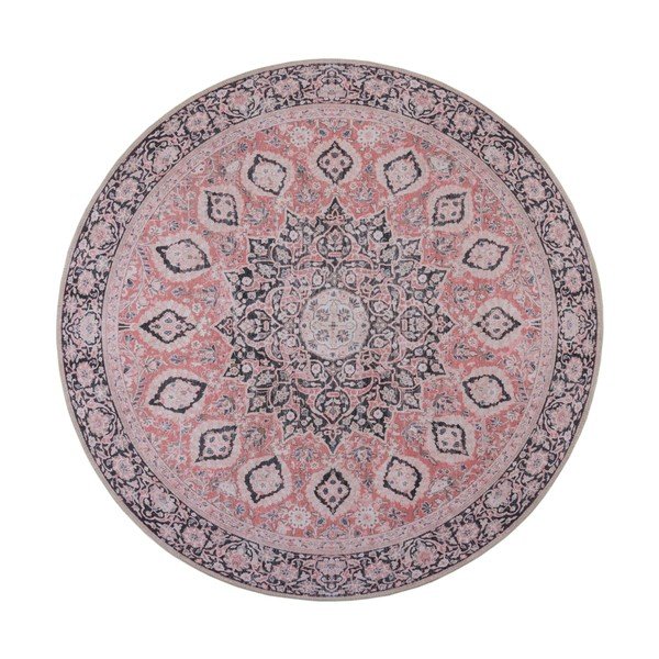 Ružičasti perivi okrugli tepih ø 180 cm Somerton - Flair Rugs-image-2