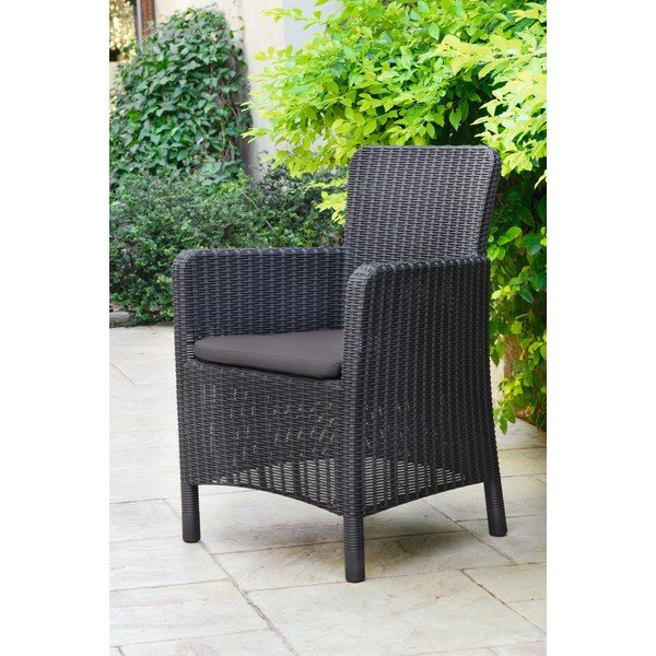 Antracitno siva plastična vrtna fotelja Trenton – Keter-image-4