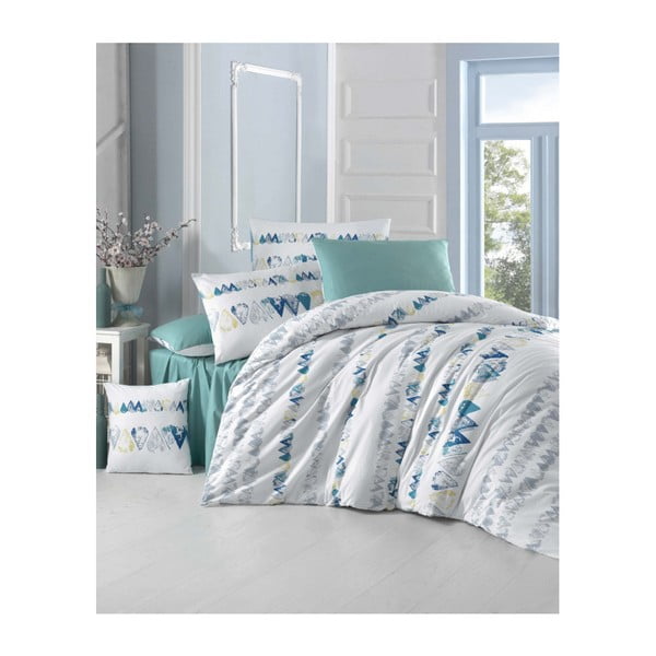 Pamučna posteljina s plahtama i 2 jastučnice za bračni krevet Tu Ana, 200 x 220 cm