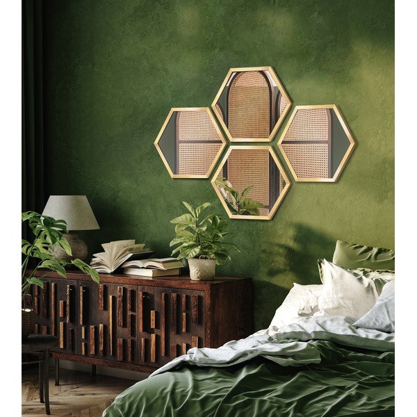 Zidna ogledala u setu 4 kom 35x40 cm Heksagon – knor-image-1