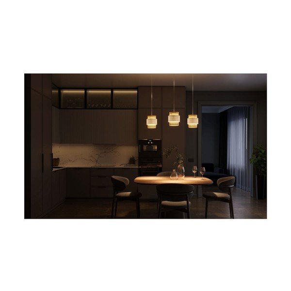 Viseća svjetiljka u prirodnoj boji sa sjenilom od ratana/s tekstilnim sjenilom Abra 2 – GTV-image-2