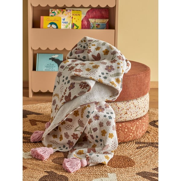 Bijela/ružičasta deka za bebe 130x160 cm Kristine – Bloomingville Mini-image-1