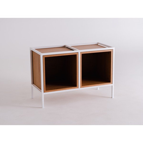 Bijeli regal u dekoru hrasta 88x60 cm Skap - CustomForm-image-2