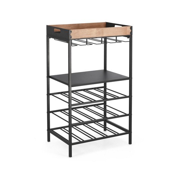 Crna metalna vitrina za vino broj boca 15 kom, 48,5x84,5x34 cm Isaac – Yes Everyday-image-2