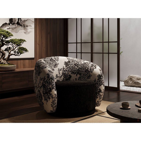 Crno-bijela fotelja Oriental Style – Mauro Ferretti-image-1