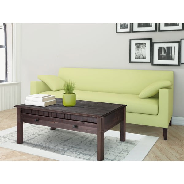 Tamnosmeđa stolić od čvrste borovines dvije ladice Støraa Linda-image-1