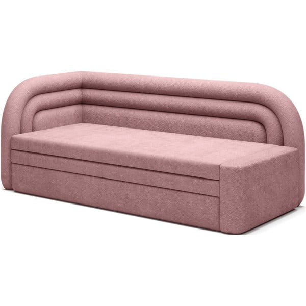 Ružičasta sklopiva/s prostorom za odlaganje sofa od šenila s lijevim kutom 223 cm Fabillo – ELTAP-image-2