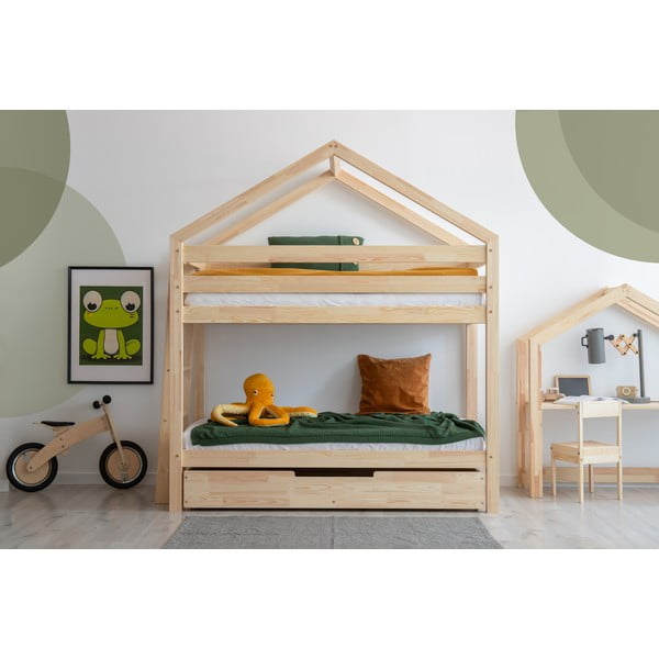 Dječji krevet s prostorom za odlaganje s podnicom 80x160 cm u prirodnoj boji DMPB – Adeko-image-1