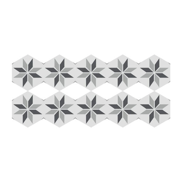 Set od 10 podnih naljepnica Ambiance Floor Stickers Hexagons Perina, 40 x 90 cm