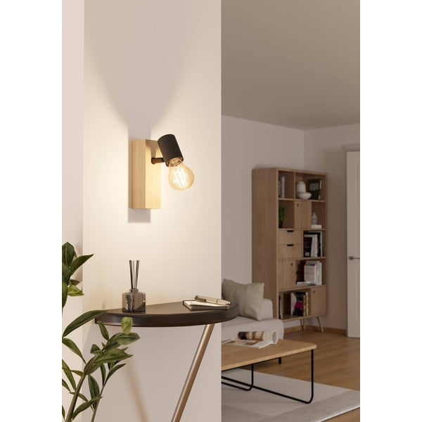 Crna/u prirodnoj boji zidna lampa TOWNSHEND 3 – EGLO-image-1