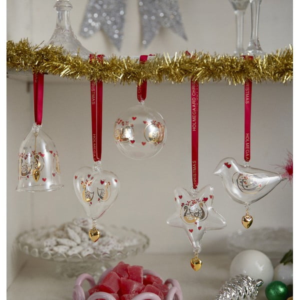 Stakleni ručno puhani ukas za božićno drvce 8 cm Ann-Sofi Romme Annual Christmas Heart 2025 – Holmegaard-image-1