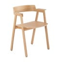 Blagovaonska stolica s naslonima za ruke od punog hrasta u prirodnoj boji Flip – Gazzda