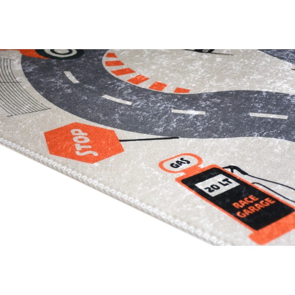 Krem periv dječji tepih za igru 100x160 cm Race Garage – Vitaus-image-2