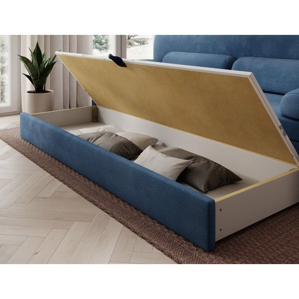 Plava sklopiva/s prostorom za odlaganje sofa od samta 236 cm Elioss – ELTAP-image-4