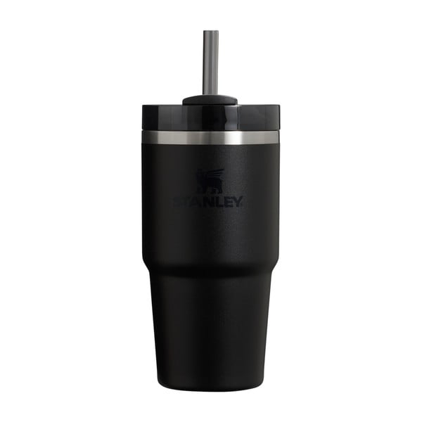Crna termosica od nehrđajućeg čelika sa slamkom 600 ml Quencher H2.0 FlowState Tumbler Black – Stanley