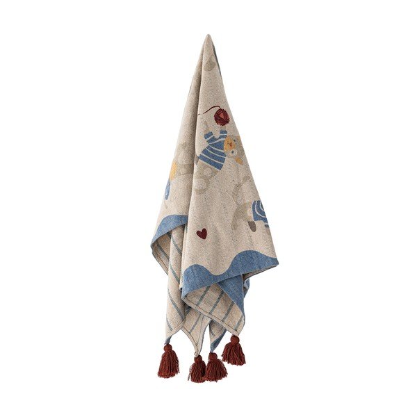 Deka za bebe od recikliranog pamuka u prirodnoj boji 130x160 cm Mille – Bloomingville Mini-image-2