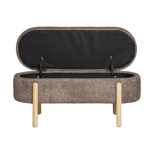 Smeđa klupa od bouclé tkanine Branca – House Nordic-image-2