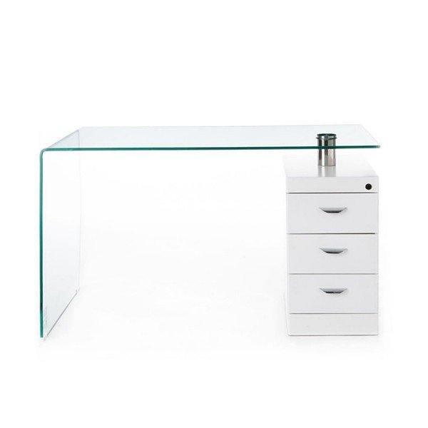 Radni stol sa staklenom pločom stola 65x125 cm Bow – Tomasucci-image-2
