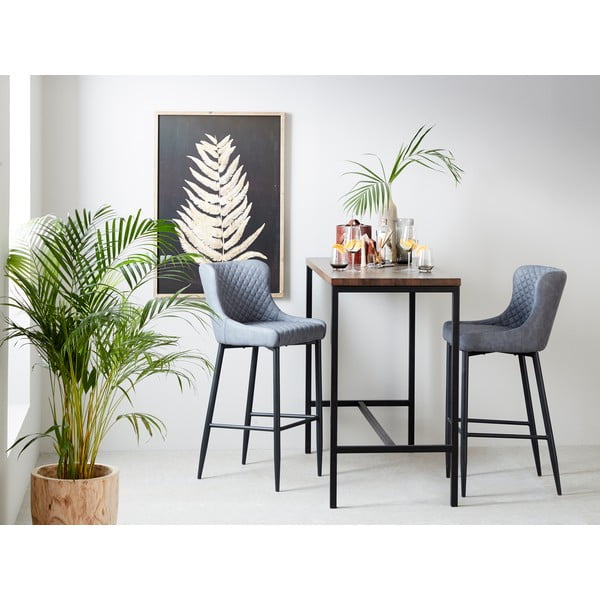 Siva barska stolica od umjetne kože (visine sjedala 77 cm) Ottowa – Unique Furniture-image-1