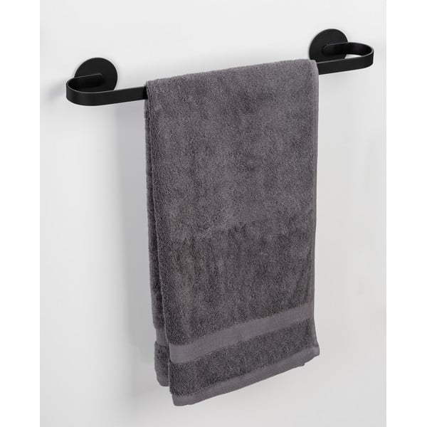 Mat crni metalni samoljepljiv držač za ručnike Bivio – Wenko-image-1
