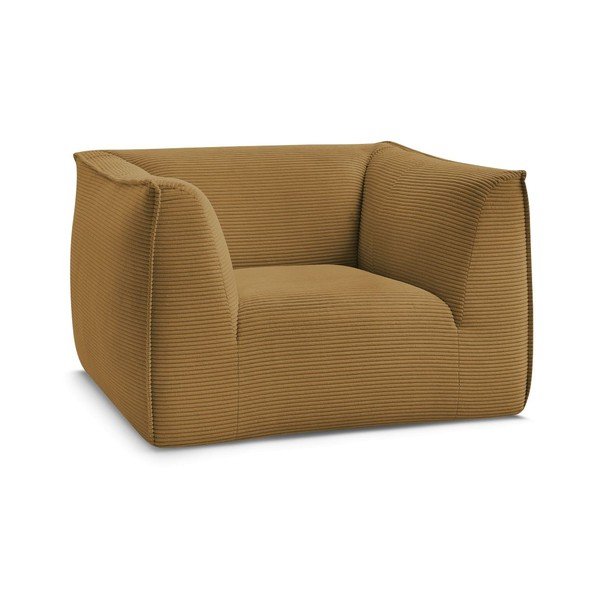 Senf žuta fotelja od samta Giorgia – Bobochic Paris