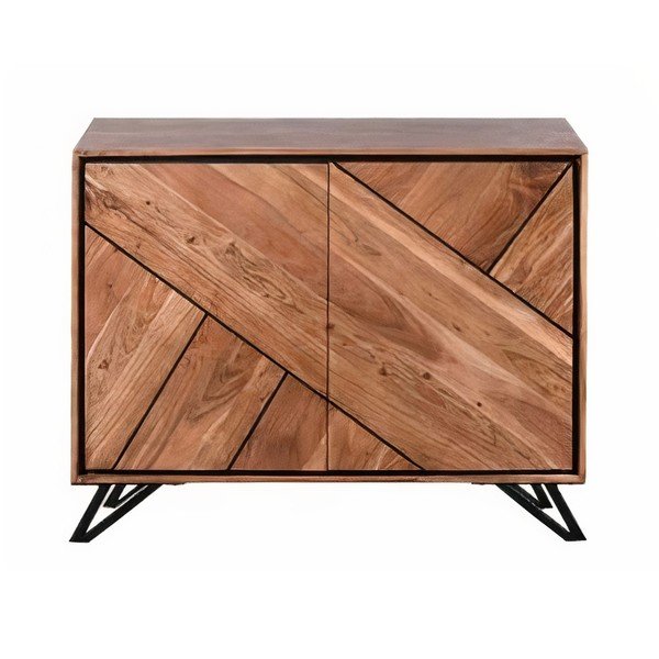 Ormarić od masivnog bagrema u prirodnoj boji 120x78x40 cm Ambala – Interia Home & Living