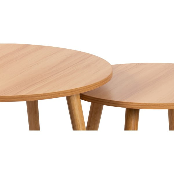 Okrugli stolići za kavu u setu 2 kom u prirodnoj boji ø 60 cm Luke – Bonami Essentials-image-3