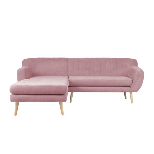 Svijetlo ružičasti kauč s ležaljkom na lijevoj strani Mazzini Sofas Sardaigne